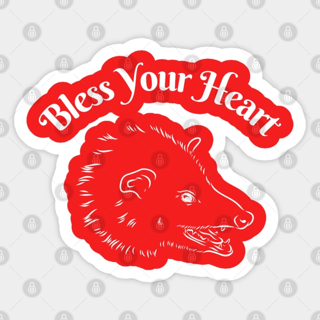 Bless Your Heart Possum Sticker by AppalachianBritches